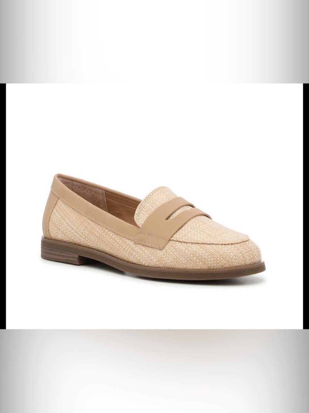 Kelly & Katie Women's Beige Woven Penny Loafers - Sleek Slip-On Flats